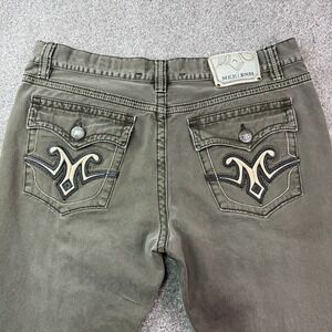 MEK DNM button‎ fly Army Green 40x34 Leeds straight jeans Actual 40x30